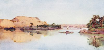 Sirdarův ostrov a hrobka arabského šejka z Elephantine (barevné lito) od Ella Du Cane