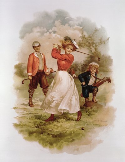 Golf (chromolitho) od Ellen Hattie Clapsaddle