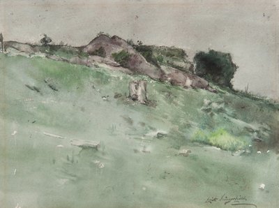 Gray Rock (akvarel na papíře připevněný na kartonu) od Elliott Daingerfield