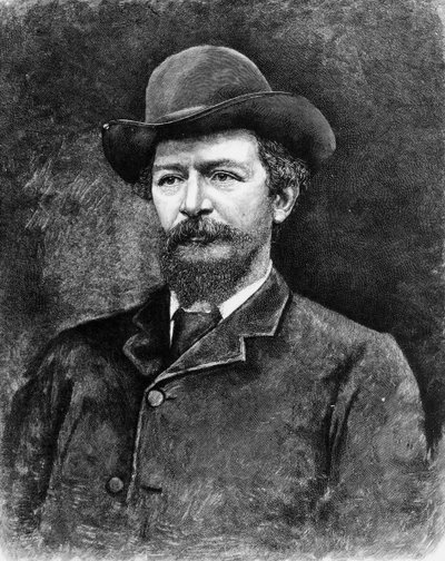 Algernon Charles Swinburne, vyryto z fotografie (rytina) (černobílá fotografie) od Elliott und Fry Studio