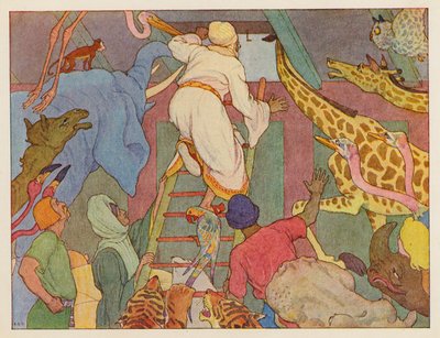 Noemova archa: První pohled na pevninu (barevná litografie) od Elmer Boyd Smith