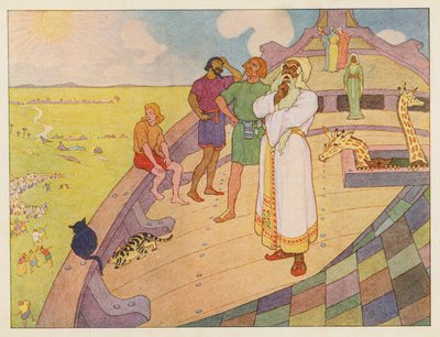 Noemova archa: Čekání na déšť (barevná litografie) od Elmer Boyd Smith