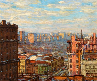 Central Park z Carnegie Hall od Elmer Livingston MacRae