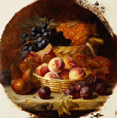 Broskve, švestky, hrušky a ananas, 1896 od Eloise Harriet Stannard