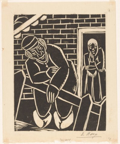 Farmář před svým domem od Else Berg (signed by artist)
