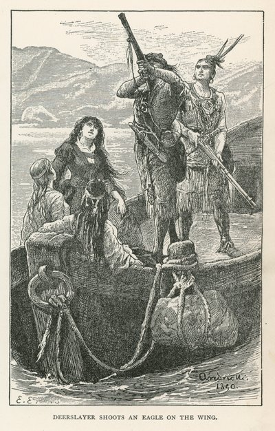 Deerslayer střílí na orla (rytina) od Elviro Michael Andriolli