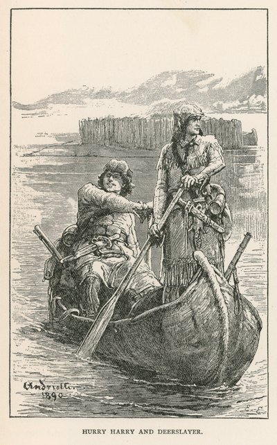 Spěchající Harry a Deerslayer (rytina) od Elviro Michael Andriolli