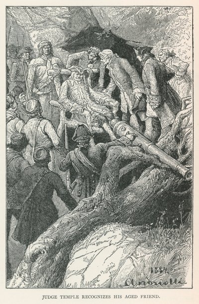 Soudce Temple poznává svého starého přítele (rytina) od Elviro Michael Andriolli