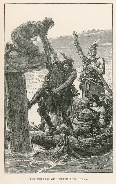 Propuštění Huttera a Hurryho (rytina) od Elviro Michael Andriolli