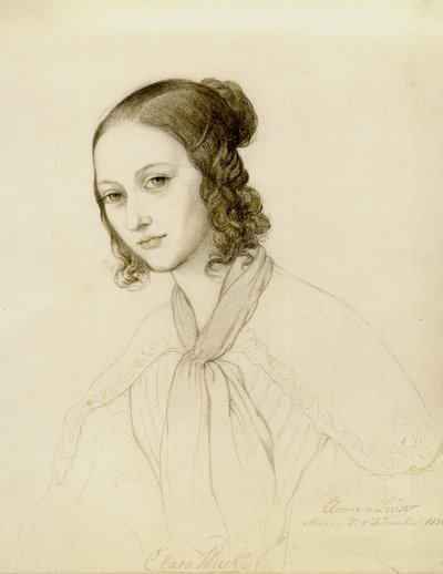 Portrét Clary Wieck-Schumannové 1819-1896, 1836. od Elwine von Leyser