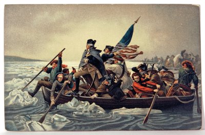 Dějiny. USA. George Washington překročil Delaware od Emanuel Gottlieb (after) Leutze