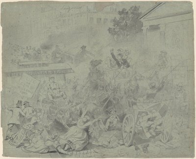 New York – pouliční scéna od Emanuel Gottlieb Leutze