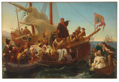 Odjezd Kolumba z Palosu v roce 1492, 1855 od Emanuel Gottlieb Leutze