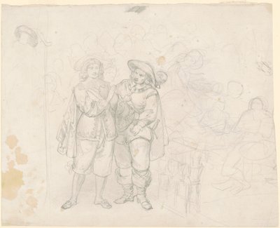 Dva kavalíři [recto] od Emanuel Gottlieb Leutze