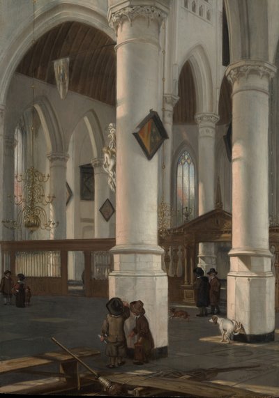 Interiér Oude Kerk, Delft, pravděpodobně 1650. od Emanuel de Witte