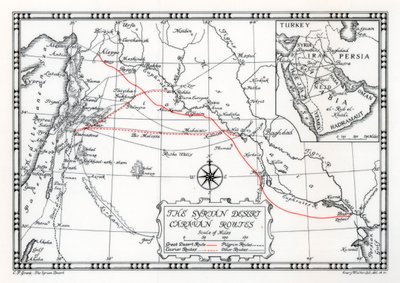 Karavany, kurýrní a poutní cesty v syrské poušti, 1937 od Emery Walker