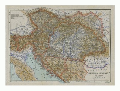 Mapa Rakouska-Uherska, c1910. od Emery Walker