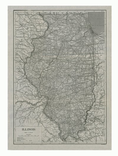 Mapa Illinois, USA, c1910. od Emery Walker