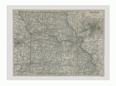 Mapa Missouri, USA, c1900. od Emery Walker