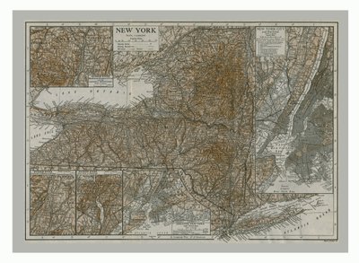 Mapa New Yorku, c1900. od Emery Walker