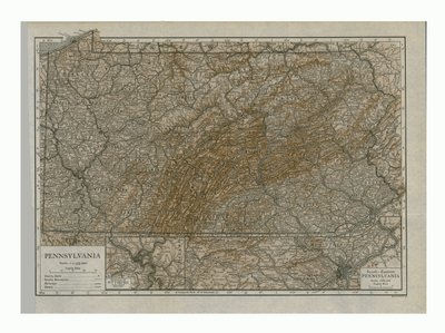 Mapa Pensylvánie, 1910. od Emery Walker