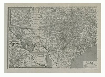 Mapa Texasu, USA, c1910. od Emery Walker