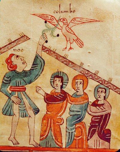 Noe bere olivovou větvičku ze zobáku holubice od Emeterio the Monk