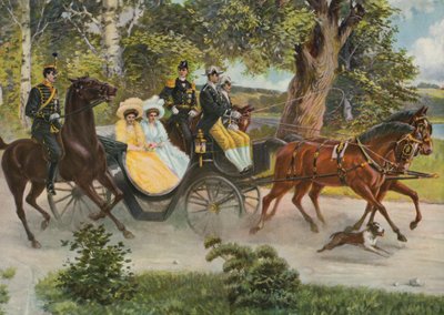 Markéta z Connaughtu s Gustafem VI. Adolfem a švédský princ Wilhelm s manželkou velkovévodkyní Marií Pavlovnou z Ruska, kolem roku 1914 od Emil (after) Aberg