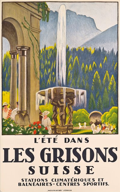 Léto v les Grissons, Švýcarsko od Emil Cardinaux