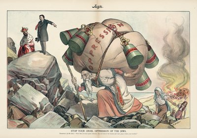 Zastavte svůj krutý útlak Židů, časopis Judge ze září 1905 (chromolitograf) od Emil Flohri