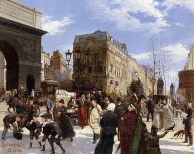 Grands Boulevards, Porte St. Martin, Paříž od Emil Lindemann