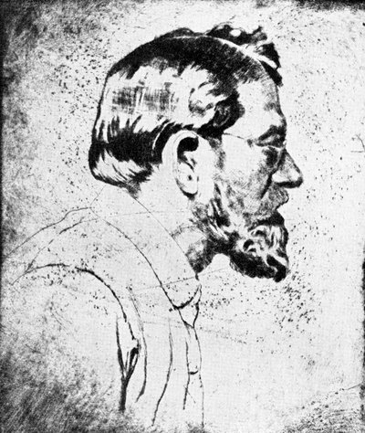 Emil Orlík - autoportrét od Emil Orlik