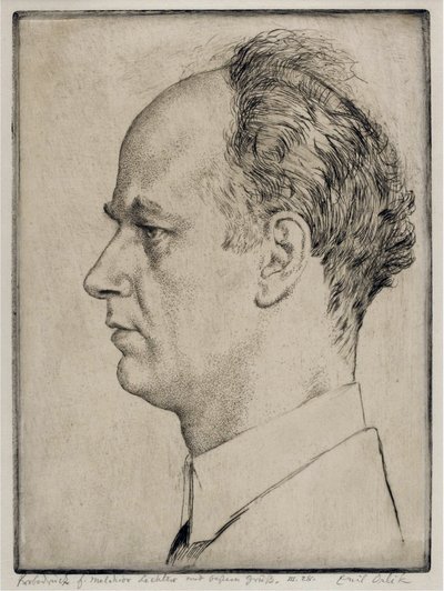 Portrét Wilhelma Furtwaenglera (1886-1954) - Orlík, Emil (1870-1932) - 1928 - Lept - 39x31,5 - Soukromá sbírka od Emil Orlik
