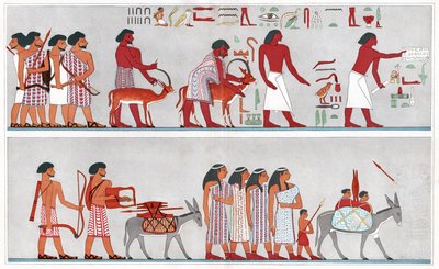 Migrace ve starověkém Egyptě, cca 1880 (tisk) od Emile (after) Prisse d