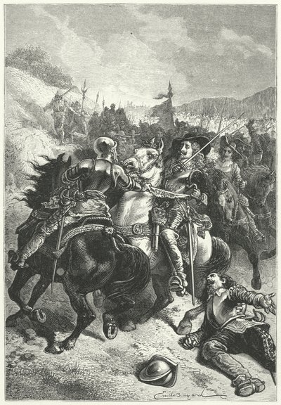 Král Karel I. v bitvě u Naseby od Emile Antoine (after) Bayard