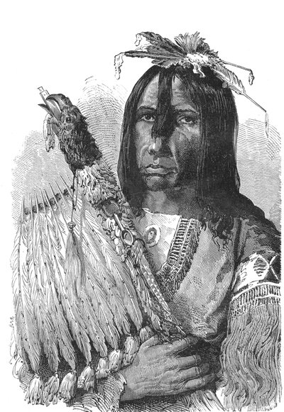 Náčelník CREEKS Indians z jihovýchodu Spojených států. od Emile Antoine Bayard