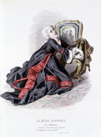 Kompletní dílo Beaumarchaise (1732-1799) od Edouarda Fourniera, Ed. Laplace, Sanchez et Cie, Paříž 1876 (rytina) od Emile Antoine Bayard
