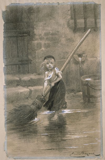 Cosette. Ilustrace z Les Misérables od Victora Huga, 1862 od Emile Antoine Bayard