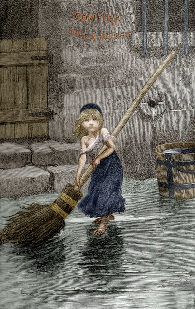 Cosette, ilustrace z „Les Miserables“ od Victora Huga, 1862 od Emile Antoine Bayard