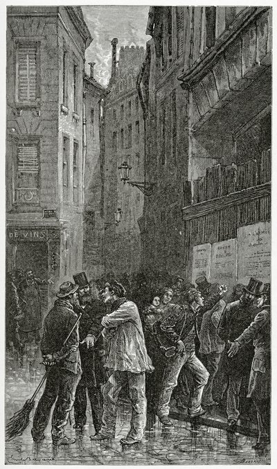 Les Affiches - ilustrace z A Crime Story, 19th Century (č. rytina) od Emile Antoine Bayard