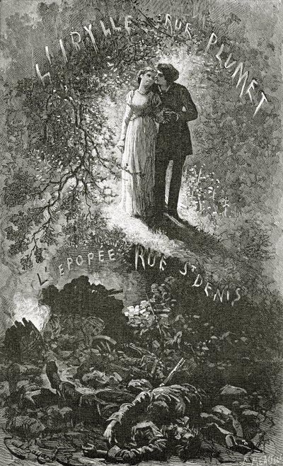 Marius a Cosette, 19. století (č. rytina) od Emile Antoine Bayard