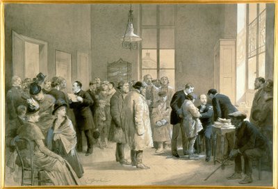 Očkování pacientů pokousaných vzteklými psy proti hydrofobii v laboratoři Ecole Normale v Paříži. od Emile Antoine Bayard