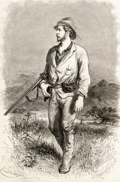 Sir Henry Morton Stanley, ilustrace z knihy "Svět v rukou", vyryl J. Robert, vydáno 1878. od Emile Antoine Bayard