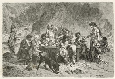 Jídlo v době bronzové od Emile Antoine Bayard