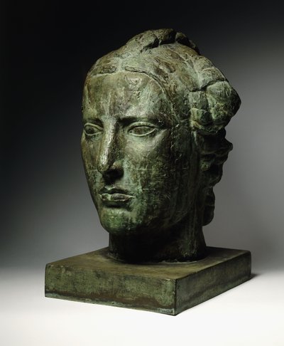 hlava svobody; Tete de Liberte, cca 1914 (bronz se zelenou patinou) od Emile Antoine Bourdelle