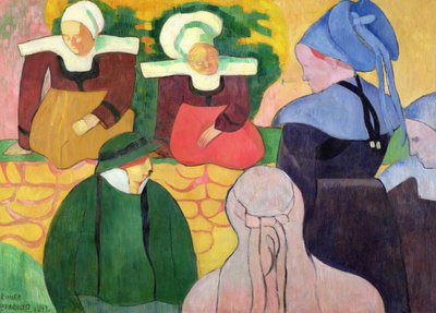 Bretonské ženy na zdi od Emile Bernard