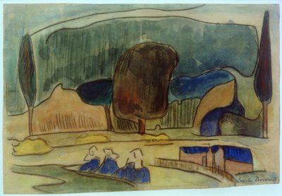 Bretonská krajina od Emile Bernard