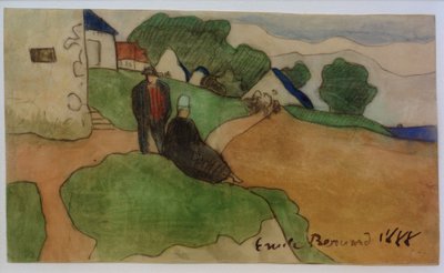 Bretonská vesnice od Emile Bernard