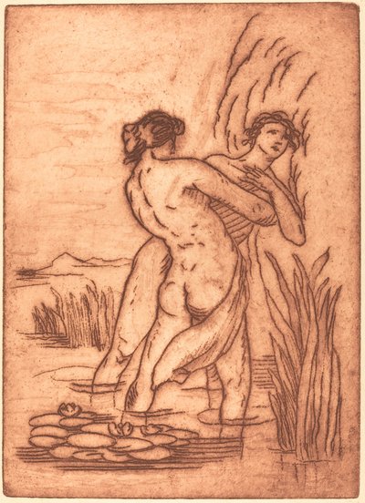 Pár stojící ve vodě od Emile Bernard