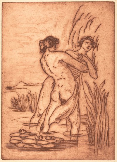 Pár stojící ve vodě od Emile Bernard